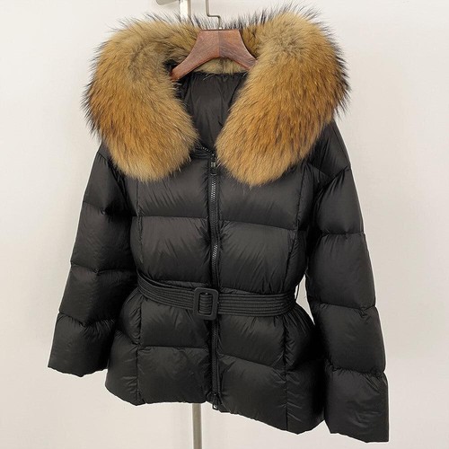 New Womens Winter Real Fox Fur Collar Hooded White Duck Down Thicken Warm Jacket - Bild 16 von 29