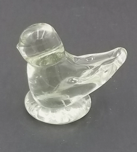 Signed RON RAY 1993 Clear Green Art Glass Bird Figurine Paperweight No. 1 - Picture 3 of 3