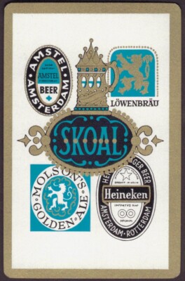 Spielkarten 1 Einzelkarte alt BIERTABAK Werbung Kunst AMSTEL MOLSON SKOAL