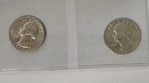 Washington SILVER QUARTERS    LOT of 2.    Uncirculated Mint State       LOT#16