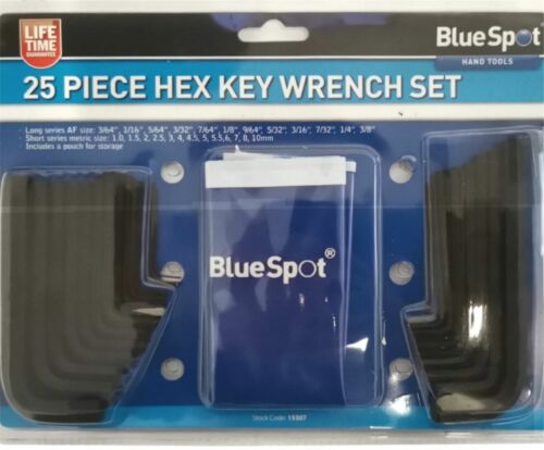 BlueSpot Metric & Imperial Hex Allen Key Set Kit Allan Alan Alen 25pc With Pouch - Picture 2 of 3