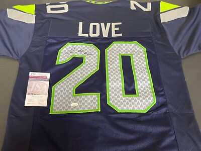 Julian Love Seahawks Autographed Signed Blue Custom Jersey JSA COA