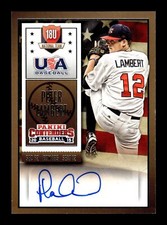 2015 Panini Contenders Peter Lambert #40 USA Baseball Ticket Autographs