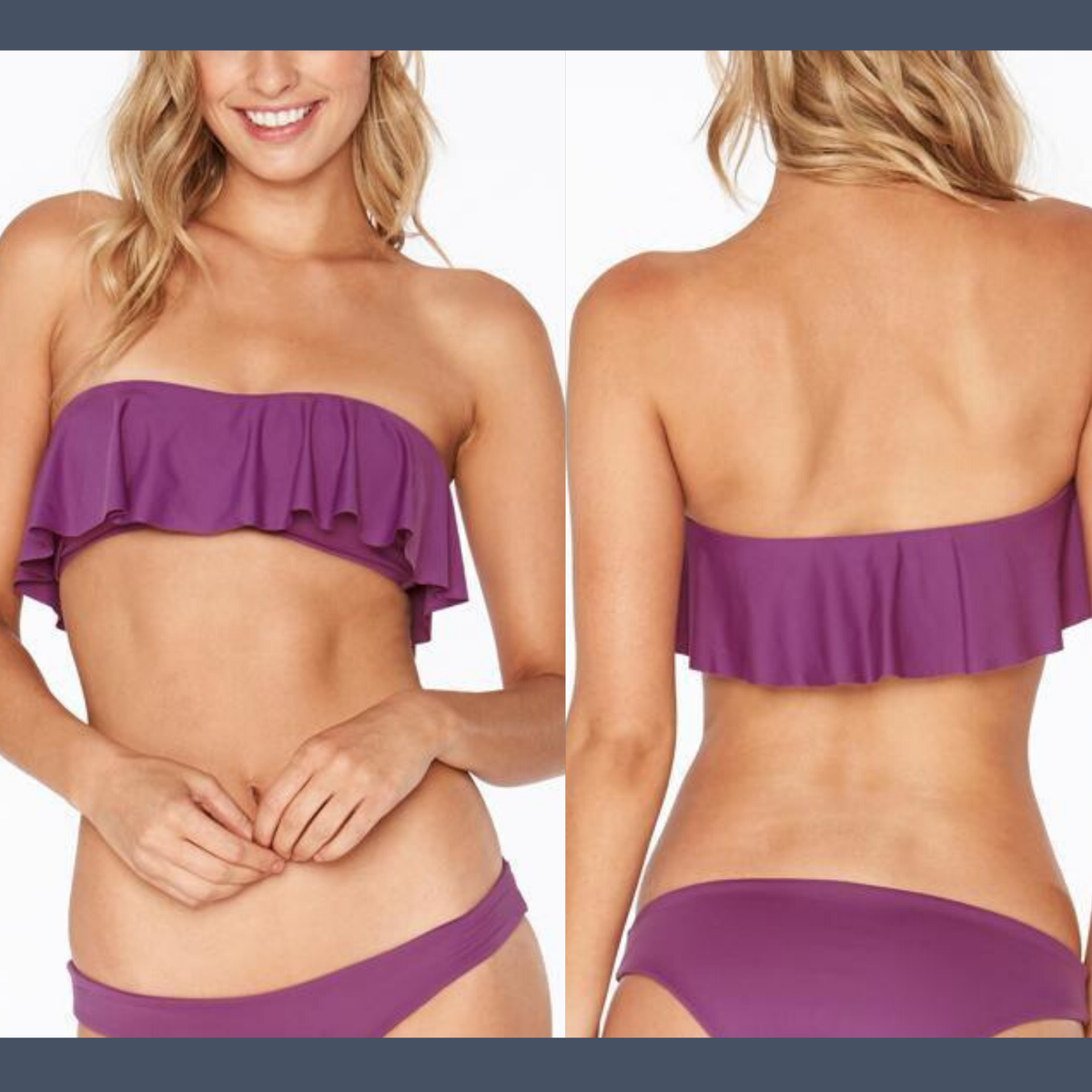 NWT L Space Lynn Ruffle Bikini Top in Orchid Purple [SZ Large