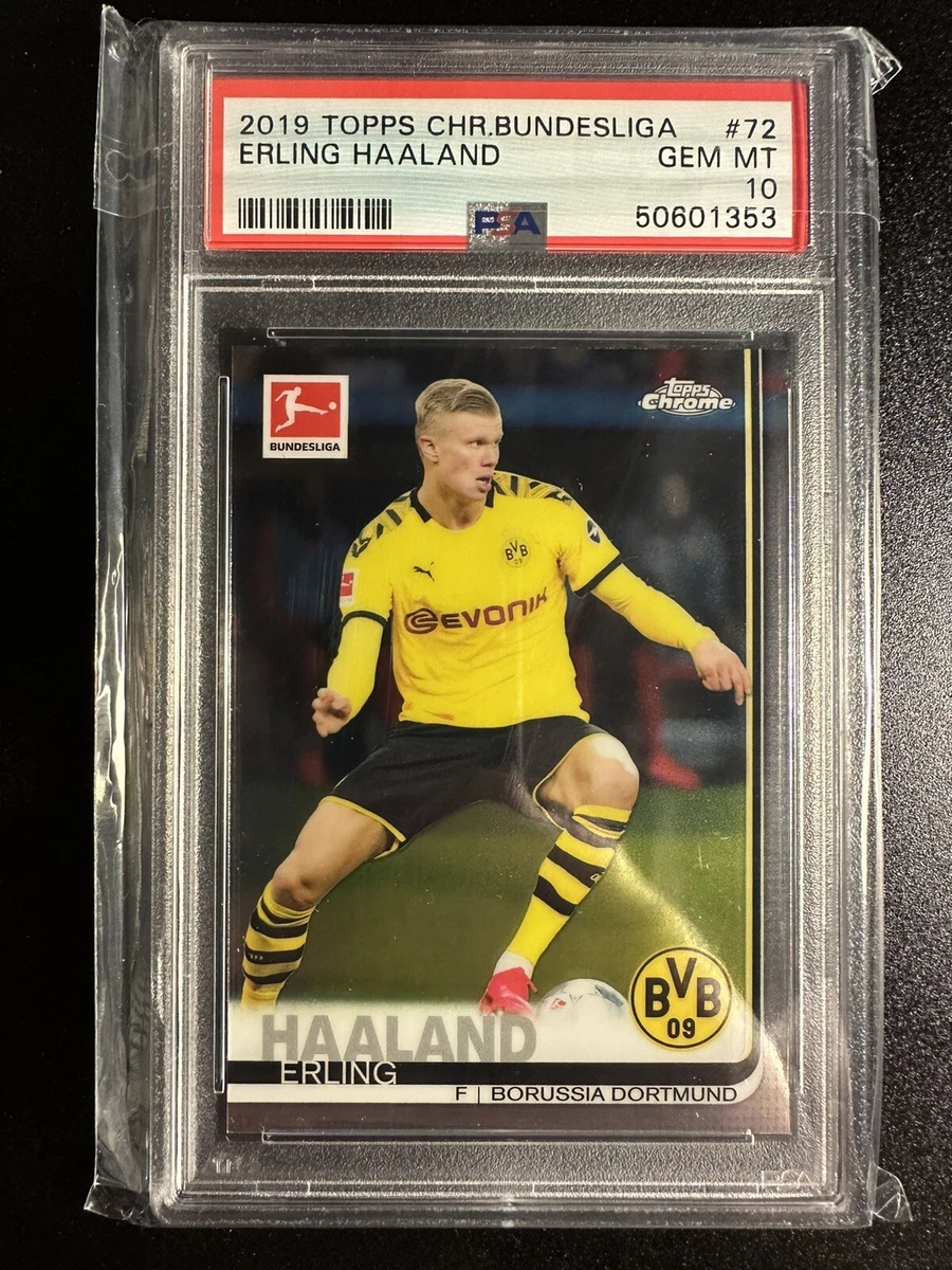 2019-20 Topps Chrome Bundesliga Erling Haaland RC Rookie PSA 10