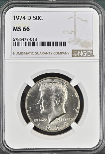 1974-D 50C Kennedy Half Dollar NGC MS66   6785477-018
