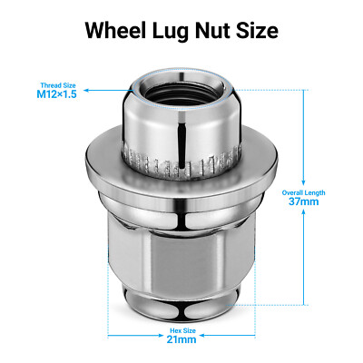 20PCS M12x1.5 Mag Seat Lug Nuts Chrome OEM Factory 21mm Hex Chevy