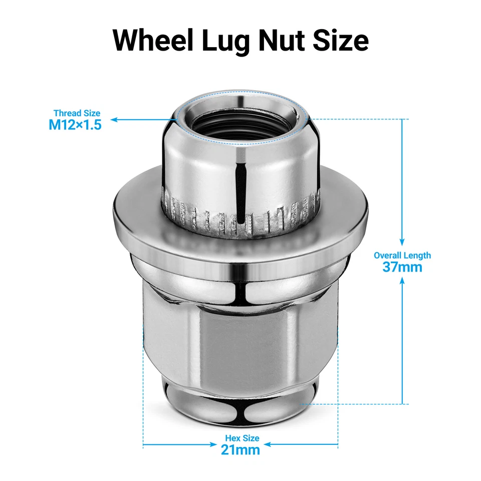 20PCS M12x1.5 Mag Seat Lug Nuts Chrome OEM Factory 21mm Hex Chevy Cadillac Buick Foto 2 de 4