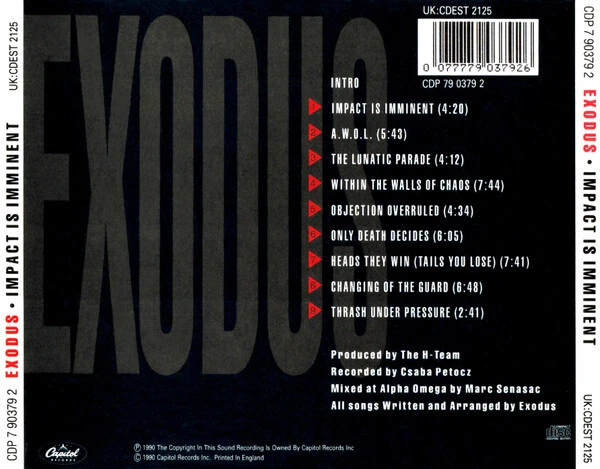 EXODUS Impact is Imminent CD 1990 Capitol CDP 7 90379 2 1st Press Fabulous Flesh - Bild 3 von 4