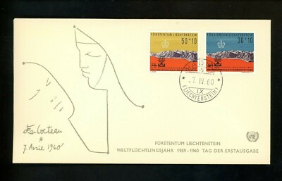 Postal History Liechtenstein FDC #B22-B23 UN WRY World Refugee Year 1960