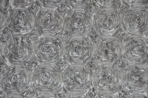 Silver satin Rosette 3D Flower drapery fabric BY THE YARD 54" Wide - 第 1/1 張圖片