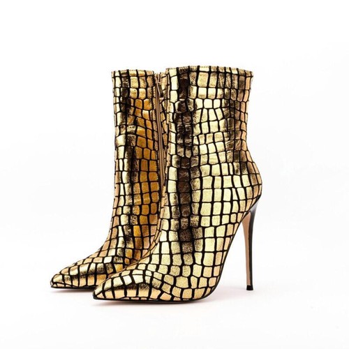 Stivaletti donna sexy punta a stiletto tacchi alti scarpe da passerella taglia - Foto 2 di 9