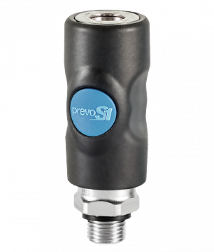 PREVOST ISI SAFETY PUSH-BUTTON COUPLER, 3/8" BODY, INDUSTRIAL, 1/2" MALE NPT - Picture 9 of 11