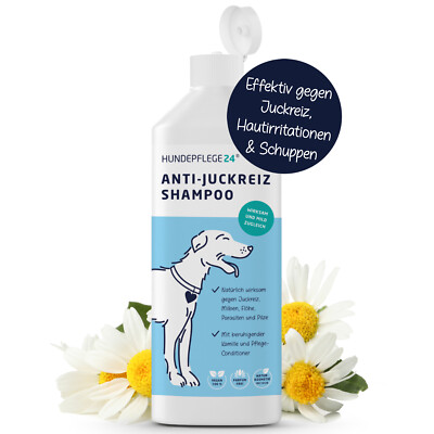 Hundeshampoo gegen Juckreiz durch Milben, Flöhe & Pilz- Befall - 500ml für Hunde