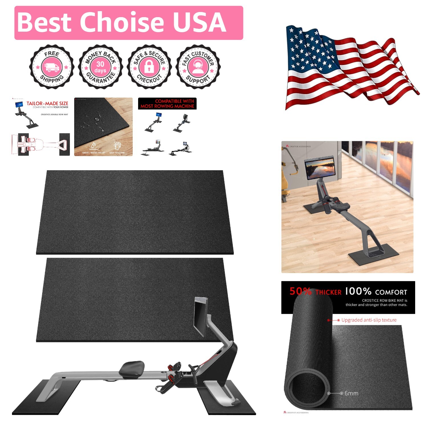 Durable Bike Trainer Mat Protects Floors & Carpets Accessories for Home Gym eBay