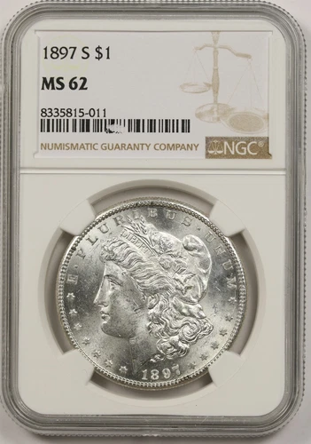 1897-S $1 NGC MS 62 Morgan Silver Dollar