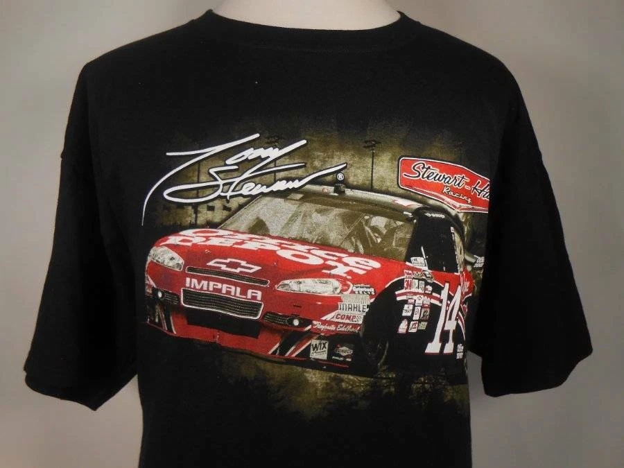 Cool Men's 2XL 2X Chase Authenics Tony Stewart #14 Black Short Sleeve T-Shirt - Image 2 of 4
