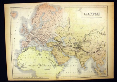 1865 Map The World as Known to the Ancients Black's Atlas