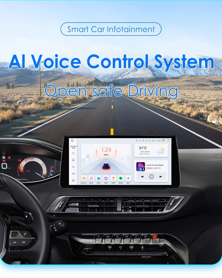 Radio estéreo coche GPS BT5.0 10.33" Android 12 para Peugeot 3008/4008/5008 2016-2022 Foto 2 de 4