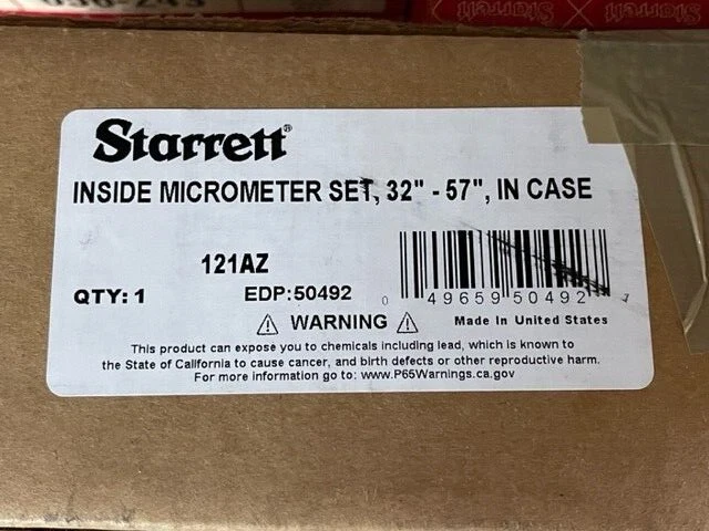 Starrett 121AZ Long Range Tubular Inside Micrometer 32-57" Range, .001  IN STOCK - Image 2 of 2