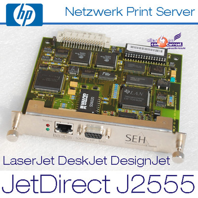 JETDIRECT J2555 NETZWERK LAN HP LASERJET DESKJET DESIGNJET INTERCON TOKEN HP MIO