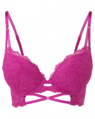 RRP £46 Gossard Suspense Bra 36C Pink Longline Padded Plunge 19901 BNWT