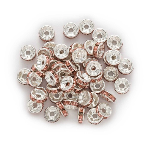 Spacer Beads Rhinestone Glass Jewelry Making Accessories Decor 50pcs - Picture 15 of 17