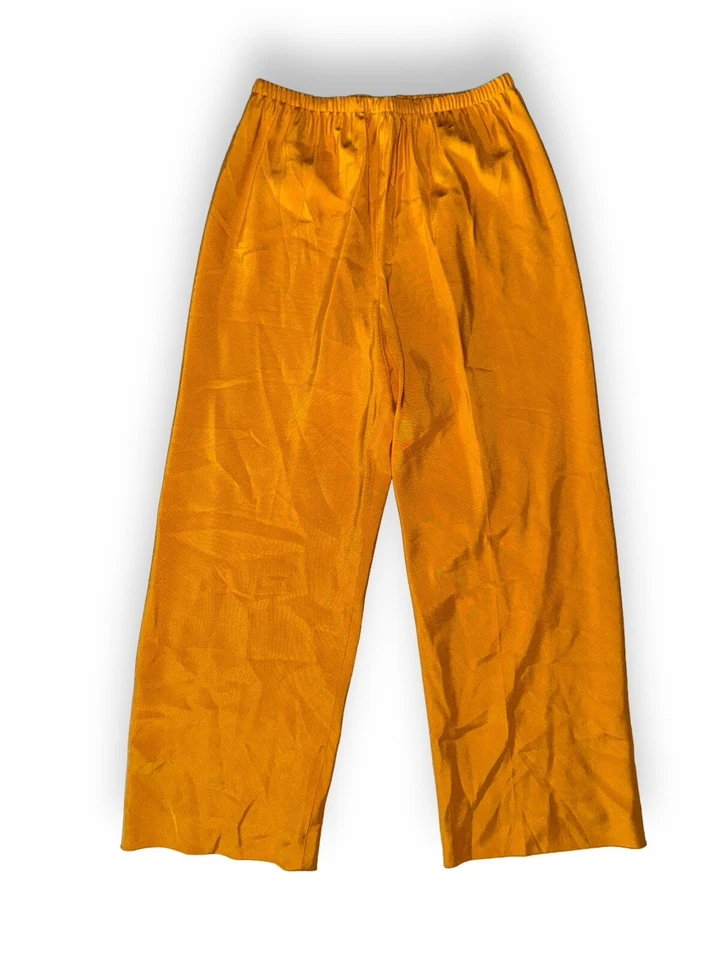 Pantalones de pierna ancha 100 % seda SHAMASK - naranja mate* talla 1 1/2