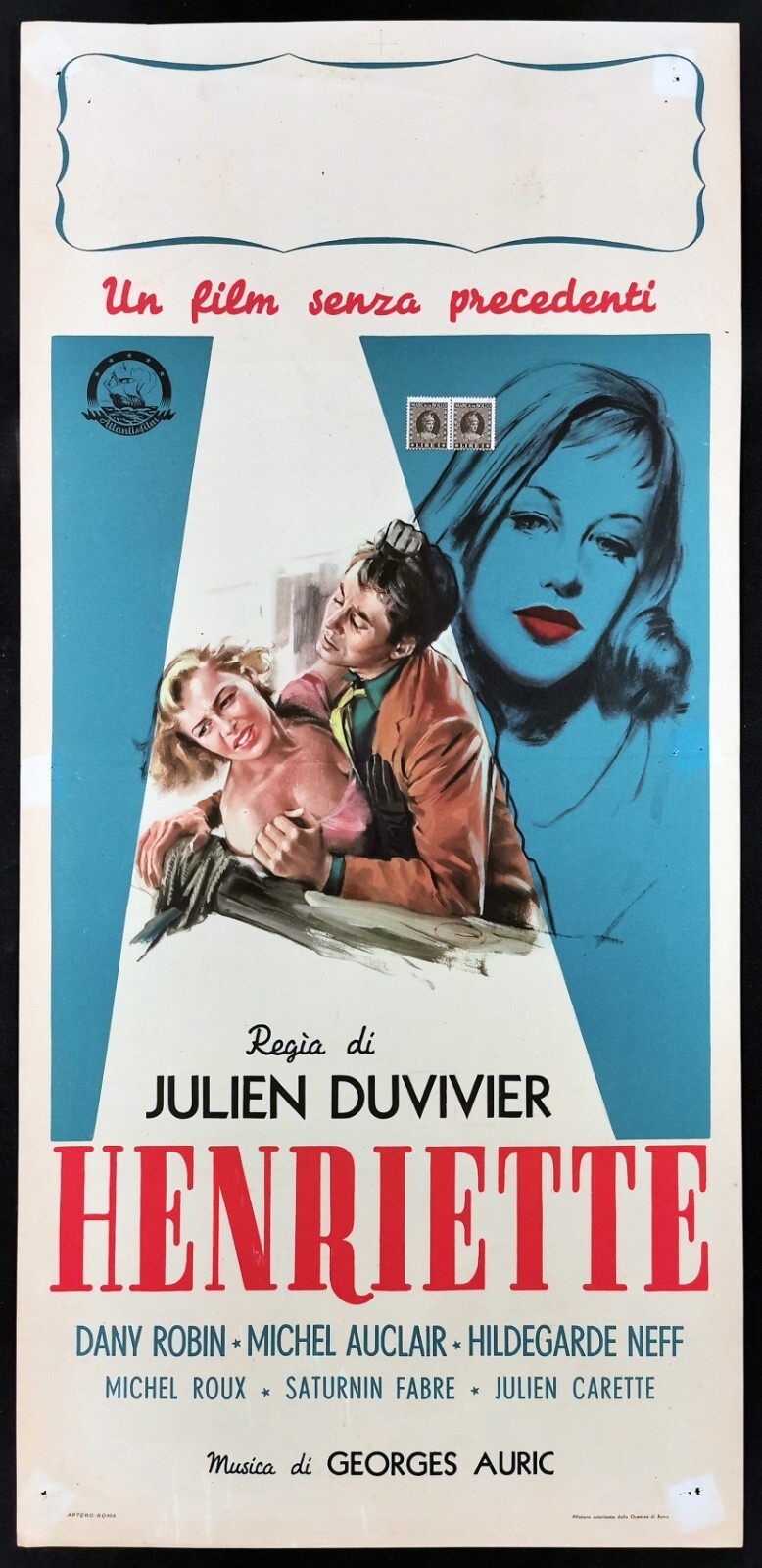 Locandina originale film Henriette (1952) - Regia di Julien Duvivier