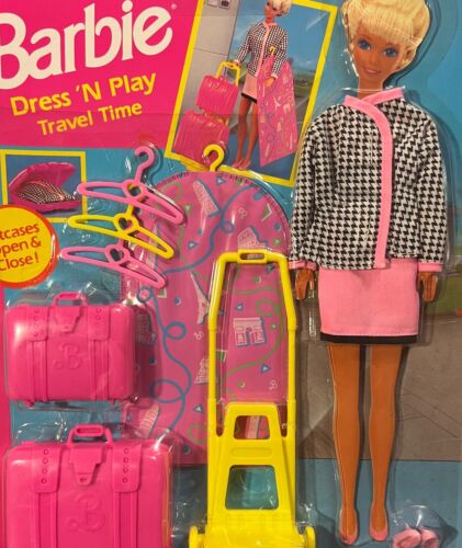 Barbie 1992 Vestido N Play Travel Time Set #7598/7563 Accesorios/Traje - NUEVO EN PAQUETE - Imagen 2 de 3