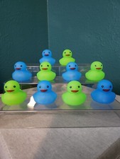 Approx 2" Glow in the Dark Rubber Ducks - Set of 10 - Great for Ducking J33PS