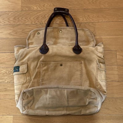 Vintage Polo Ralph Lauren Rugby Canvas Leather Tote Bag W 52 H 41 