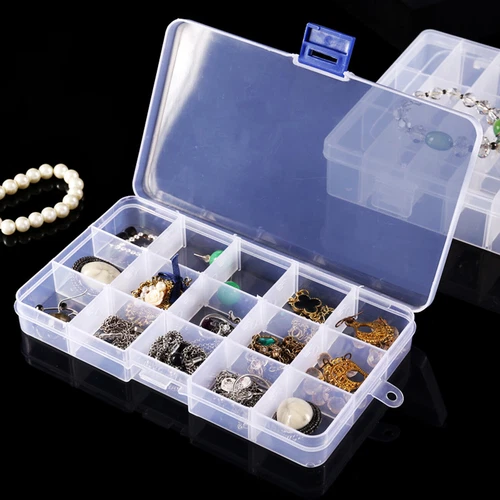 6 Pack Clear Jewelry Box Plastic Bead Storage Craft Container Earrings Organizer - Picture 7 of 8