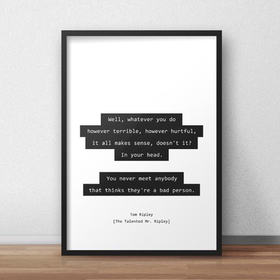 Der talentierte Mr. Ripley Bad Person Zitat Poster
