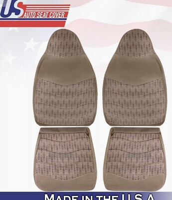 2000 For Ford F250 F350 F450 F550 XLT 2x Top & 2x Bottom Cloth Seat Covers Tan