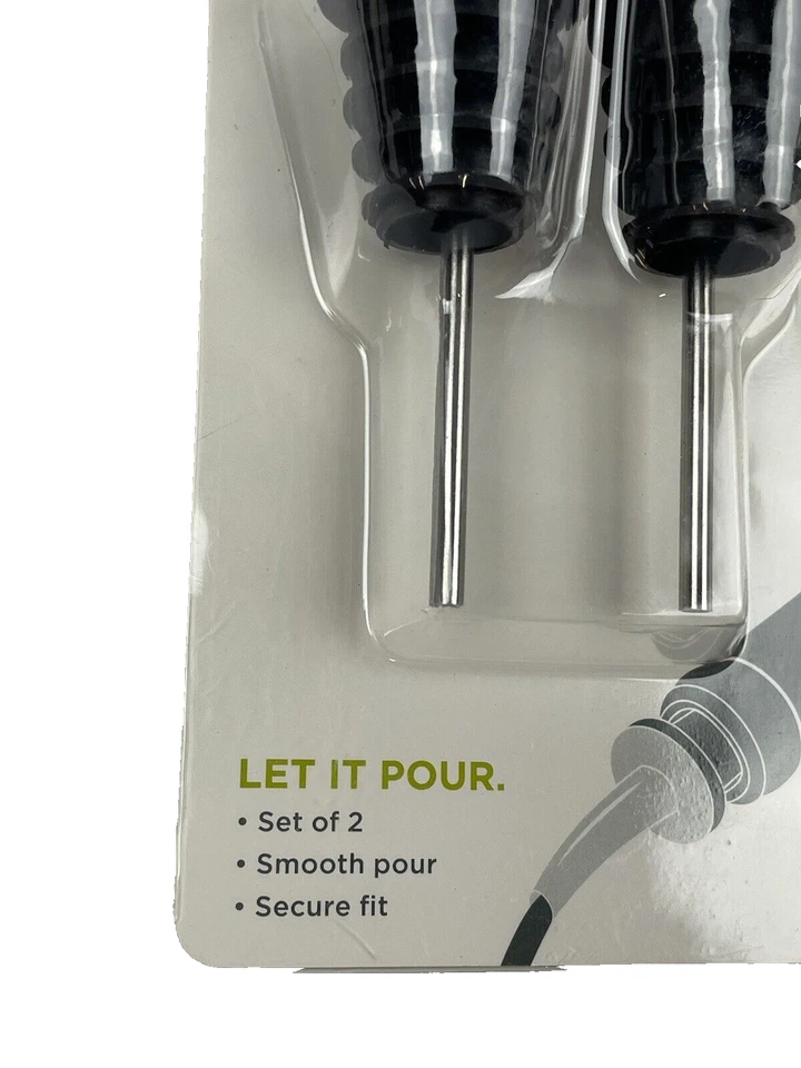 Tapón/vertedor True Stream negro/plateado caucho/acero inoxidable Foto 2 de 4