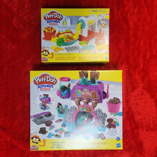 Play-doh Kitchen Creations x2 Papas fritas en espiral + juegos Candy Delight *NUEVO* - Imagen 1 de 7