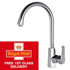 Modern Chrome Kitchen Basin Sink Tap Single Lever 360 Swivel Spout Mixer Taps
