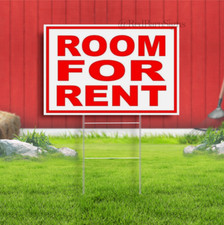 ROOM FOR RENT RED WHITE Yard Sign Road with Stand LAWN SIGN