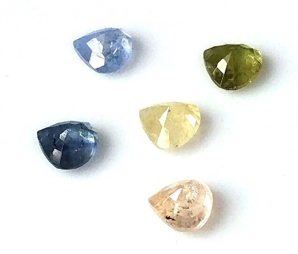 Ceylon Multi Sapphire Heart Cut 5X5 mm Faceted Natural Unheated Gemstone 5 Piece - Image 4 of 4