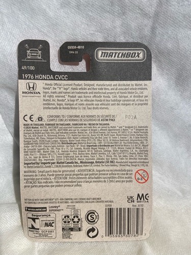 2021 MATCHBOX 1976 HONDA CIVIC CC 49/100 DIECAST CARS COLLECTION - Picture 2 of 2