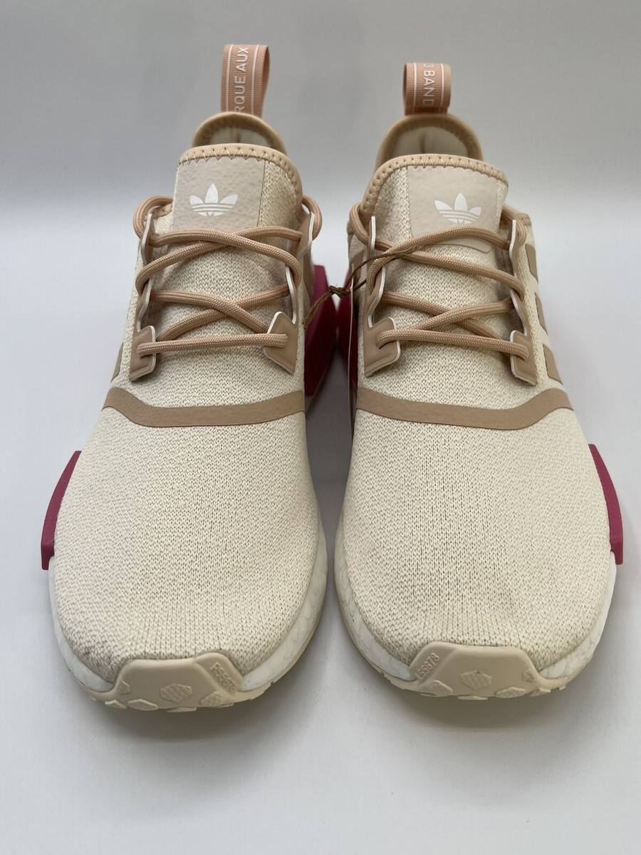 Adidas Women's NMD_R1 Athletic Size 9.5 White Beige Pink