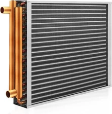 Water to Air Heat Exchanger 10x10 with 1" Copper Ports for Outdoor Wood Furnaces