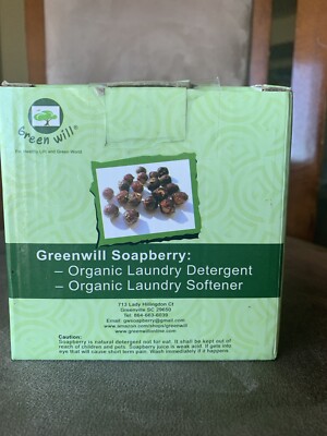 Organic Soapberry Soap Nuts w/ Cotton Wash Bag Natural Laundry Detergent  12 Oz