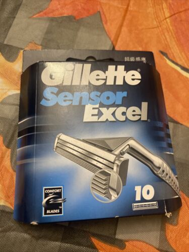 Gillette Sensor Excel Chromium Coated Razor Blade Refills - 10 Cartridges - Picture 1 of 1