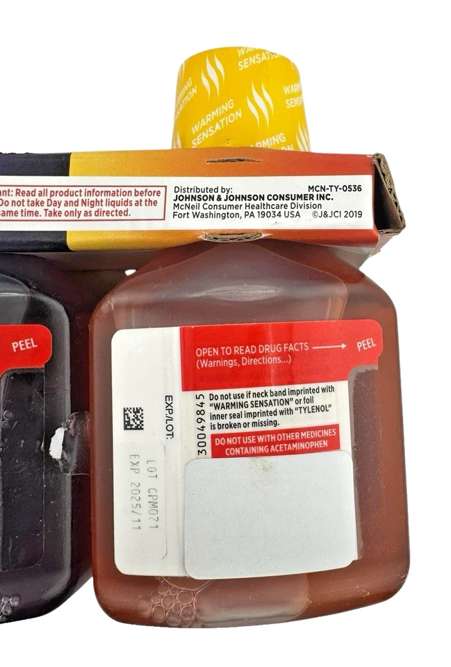 Medicamentos graves para la tos diurna y nocturna Tylenol para el resfriado + gripe, 2 unidades, 8 fl. Oz cada uno - 3/2026 Foto 4 de 4
