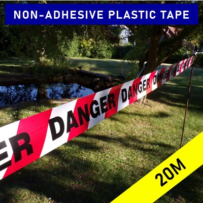 BARRIERTAPE Extra-thick plastic barrier tape: DANGER DANGER warning safety cordon hazard 20M