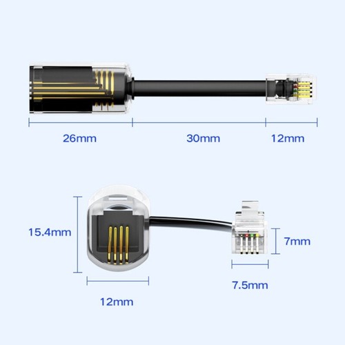 Telephone Cord Detangler for Family Office Fixed-line Telephones Black /While - Zdjęcie 8 z 10