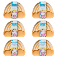 6 X 1 St. Babylove Teller Silikon Mit Trennschale Regenbogen Orange/Creme