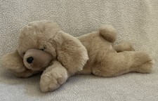 Vintage Russ Berrie Doozer Dog Plush Toy 16  Tan Laying Stuffed Animal  Read 